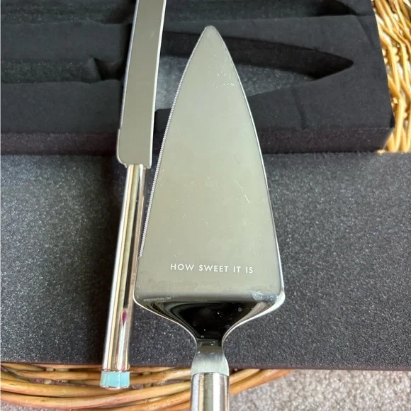 Kate Spade Lenox Take The Cake Silver Two Piece Dessert Set - Picture 12 of 14